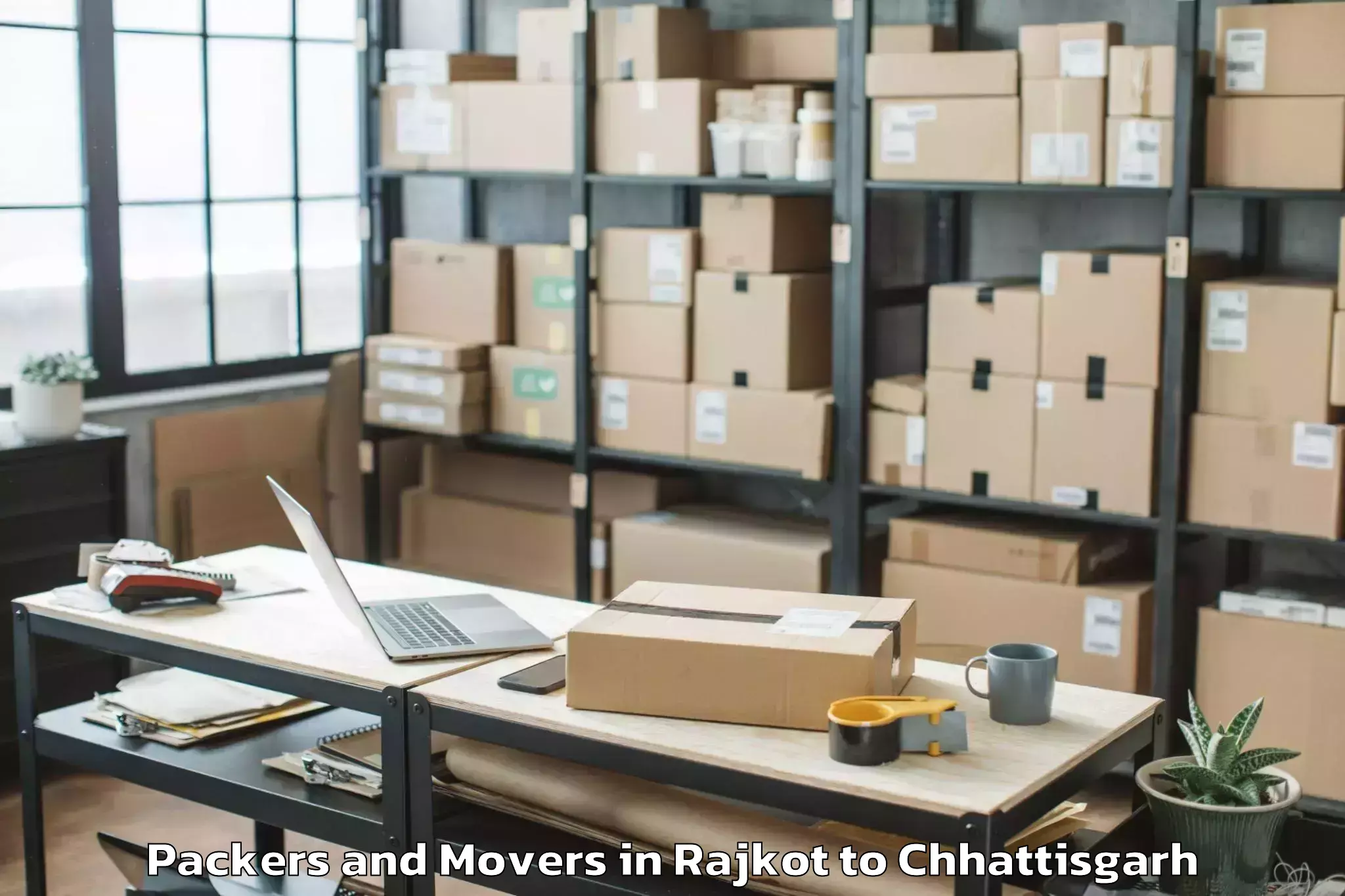 Top Rajkot to Isbm University Gariyaband Packers And Movers Available